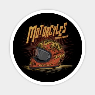 Motorcycle Enthusiast Illustration Magnet